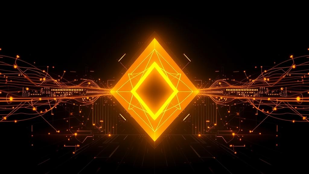 A stylized, glowing golden geometric portal, representing a gateway to advanced knowledge in AI and technology. Abstract data streams flow around it on a dark, sophisticated background. The portal suggests unlocking opportunities and advanced learning, rendered in a vector flat illustration style. No text, no logos, cinematic composition.