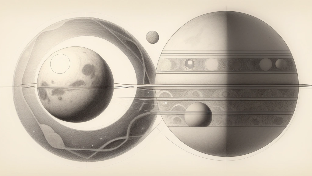 A detailed pencil sketch of three distinct, stylized celestial bodies: a radiant sun, a vibrant earth, and a serene moon, arranged in a subtle progression to represent the different model tiers. No text, no logos.