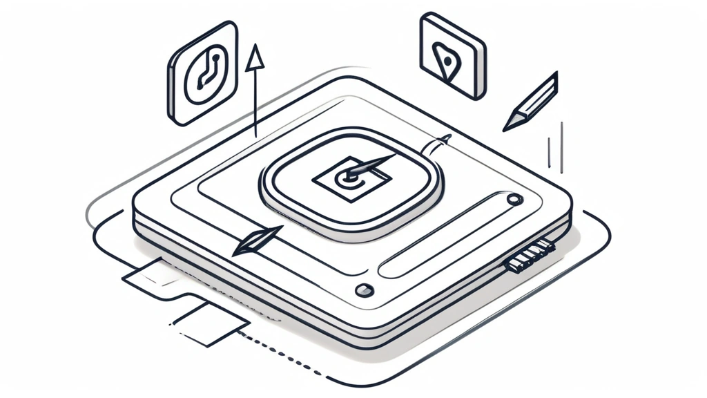 A pencil sketch illustration depicting a central, stylized router component with multiple arrows originating from it. Each arrow leads to a distinct, smaller icon: one is a mathematical symbol, another a pen and paper, a third a lock, and a fourth a computer chip. A single, simple question mark icon is shown entering the central router. No text, no logos.