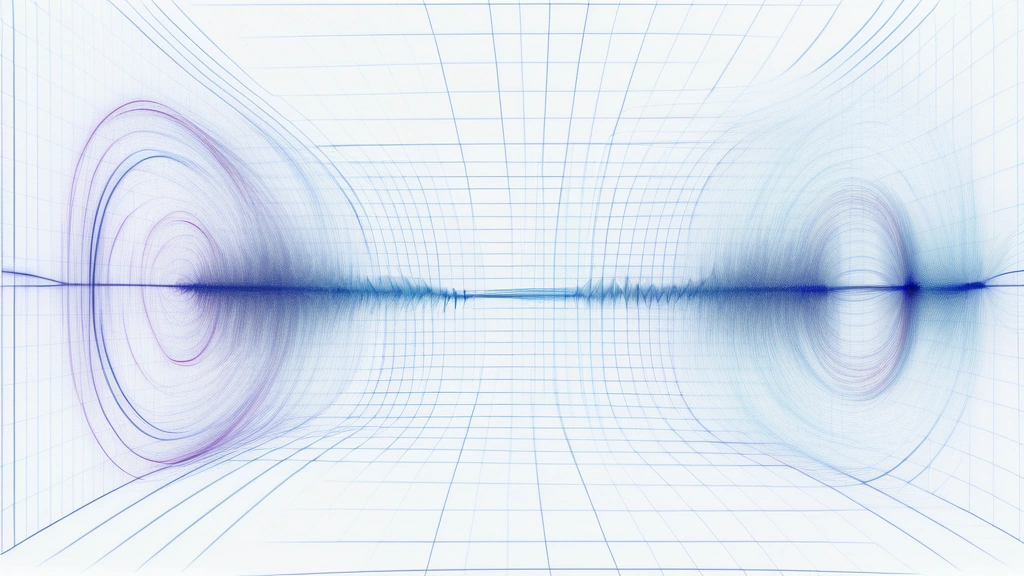 A detailed pencil sketch of magnetic confinement lines and particle density waves in a plasma physics simulation, with faint mathematical functions and coordinate grids overlaid on the sketch. No text, no logos.