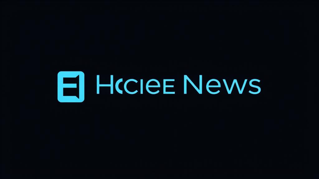 image prompt featuring the Hacker News logo or brand identity, dark background, electric blue and gold accents, clean tech illustration style, no text in image