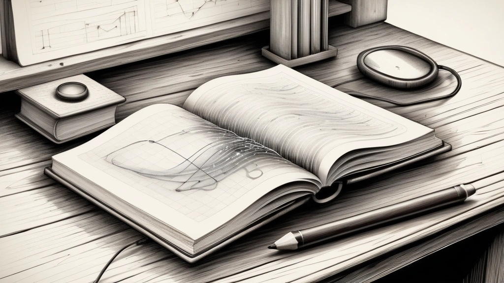 A detailed pencil sketch of an open textbook resting on a rustic wooden desk, with soft, hand-drawn network nodes and digital signal waves gently radiating from its pages toward a simple, hand-drawn smartphone displaying a chat interface. No text, no logos.