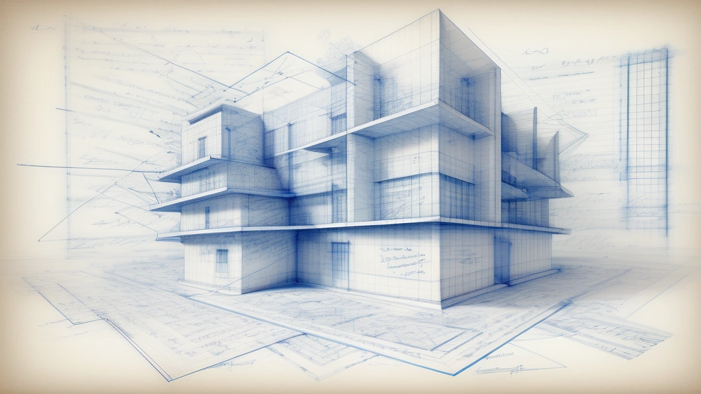 A precise pencil sketch of a highly organized architectural blueprint overlapping with a clean, structured syntax tree, showing mathematical lines and geometric shapes constraining a chaotic cloud of hand-written words. No text, no logos.