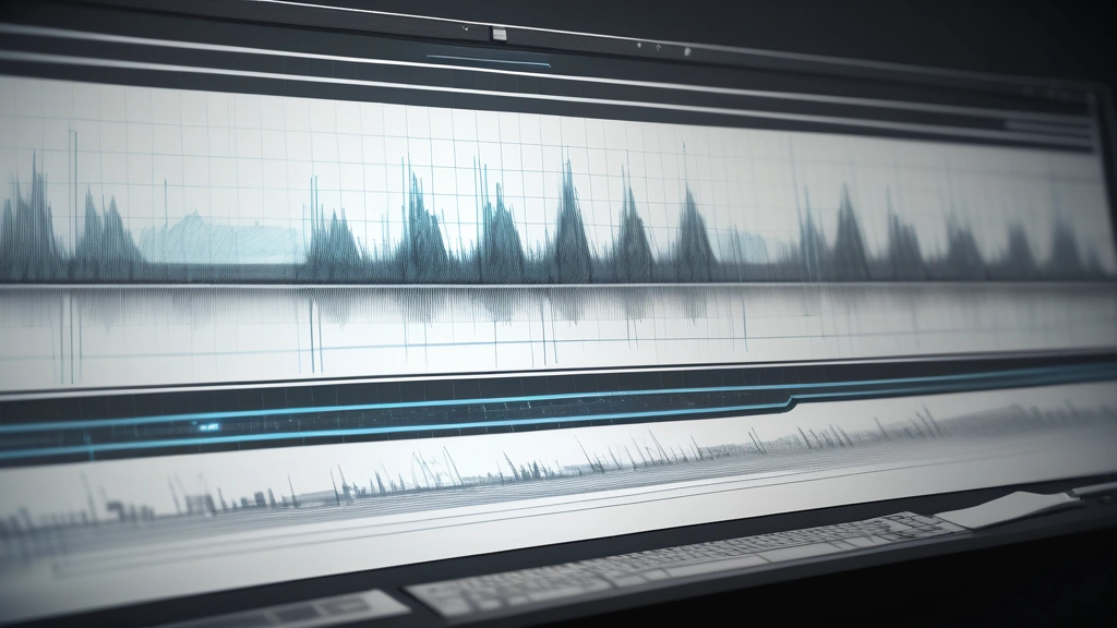 Pencil sketch of an intricate video editing timeline displayed on a drafting board, showing layered soundtrack waveforms, transition blocks, and a storyboard outline of a stylized digital avatar. No text, no logos.