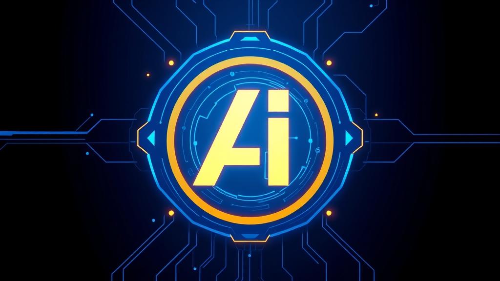 A sleek, futuristic tech illustration featuring a stylized Google AI logo or brand identity, glowing with electric blue and gold accents on a dark, deep blue background. The style should be clean, modern, and represent advanced AI capabilities, with subtle nods to data flow and connectivity. No text in the image.