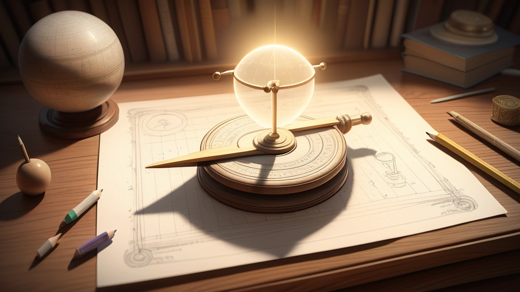 A detailed pencil sketch of a physical balancing scale resting on a wooden table, with one side holding a glowing sun sphere representing Sol and the other side holding a heavy, bound mythical storybook representing Fable, surrounded by faint mathematical equations. No text, no logos.